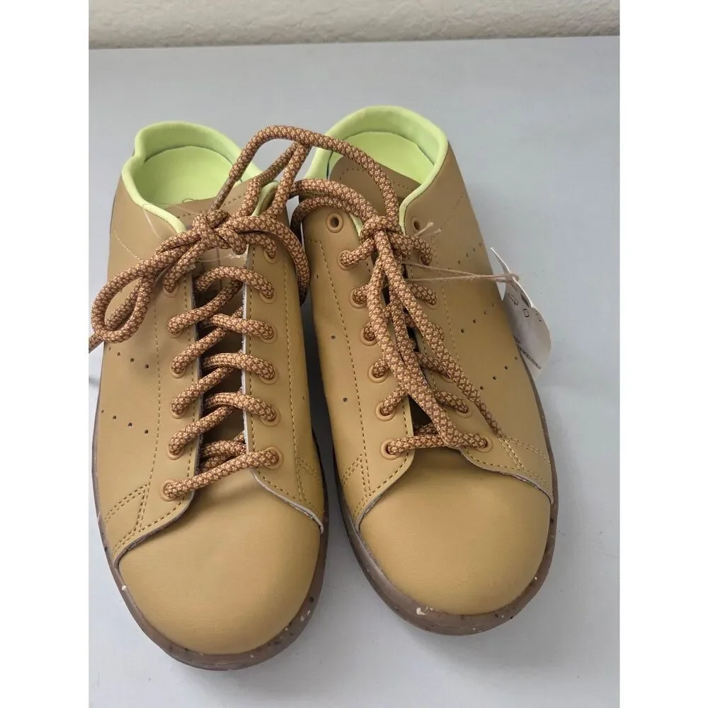 Adidas Stan Smith Mule in Light Green and Tan
